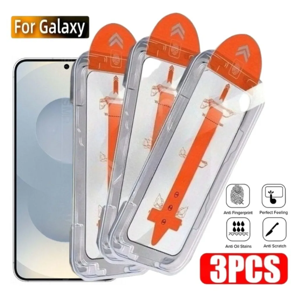 

3Pcs High Definition Tempered Glass for Samsung Galaxy S25 S24 S23 Ultra S21 S22 Plus S24 FE Dust-Free Install Screen Protector