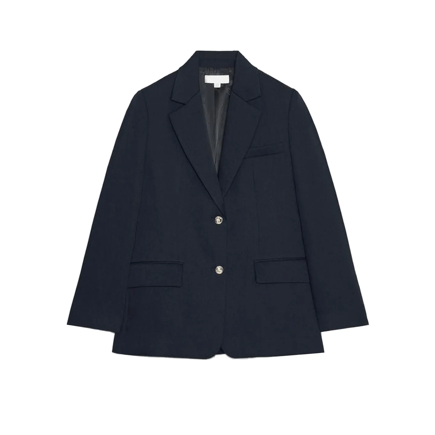 Nuovo Autunno Donna Pendolari Sle Lungo Sve Gamba Dritta Button up oulder Pad Suit Jaet Casual Faion Fibra di Poliestere