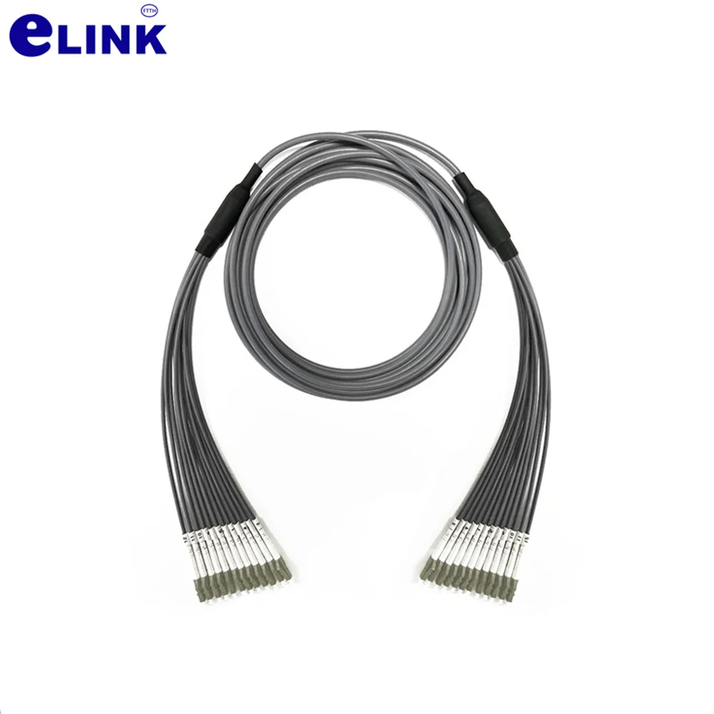 아머드 패치 코드 12코어 OM1 OM2 그레이 SC 50-120m 100m80m60m70m 12C LC FC ST 멀티모드 12섬유 광섬유 점퍼 실외용