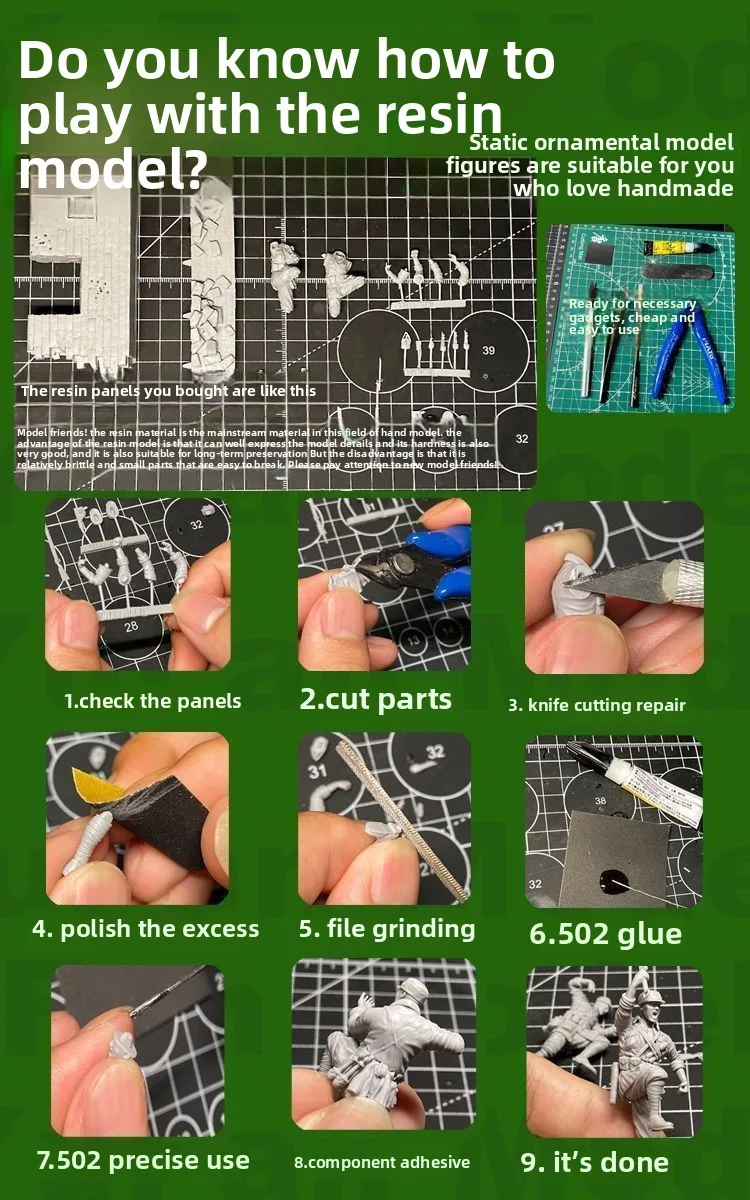 38 مللي متر 55 مللي متر 75 مللي متر الخيال التنين القتلة فارس الراتنج الجندي ثلاثية الأبعاد الطباعة المفكك غير مصبوغ الذاتي التجميع الحرفية هدية