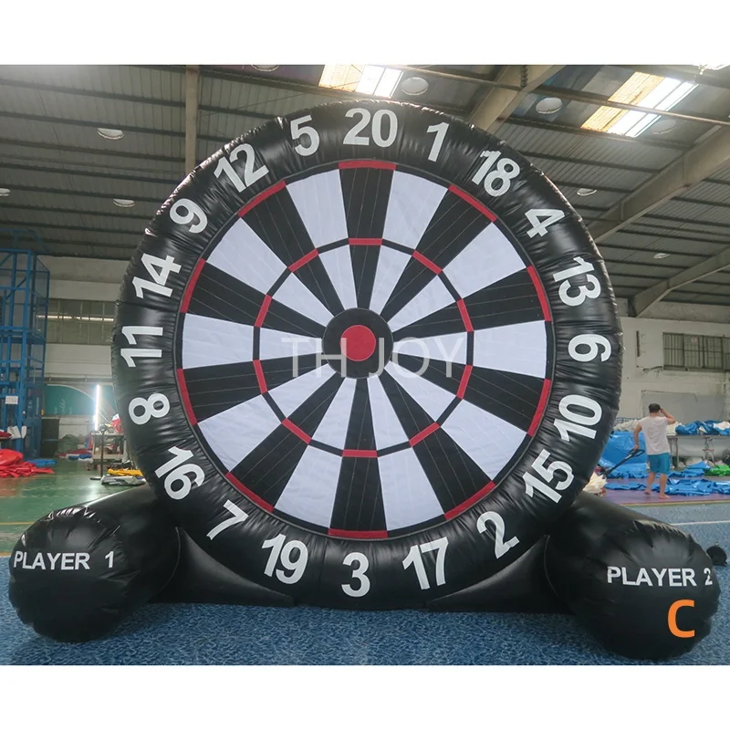 fast  air ship to door,portable Foot darts, inflatable football dart board games,4m 13ft  PVC inflatable soccer dart for sale