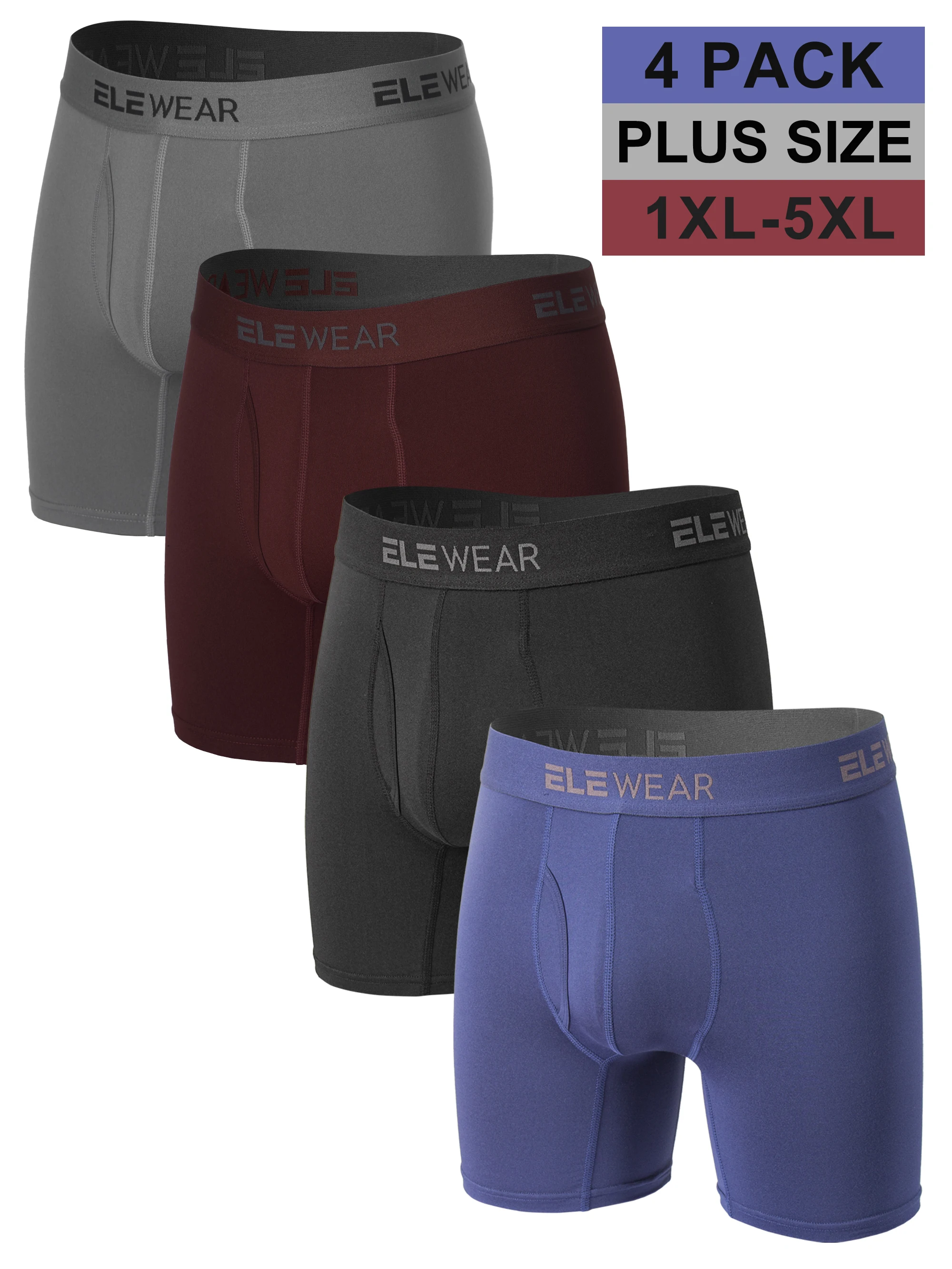 4 حزمة الرجال الملابس الداخلية مع افتتاح تنفس الرجال Boxershorts الرجال سراويل داخلية حجم كبير 1XL-5XL موضة الملاكمين موجز