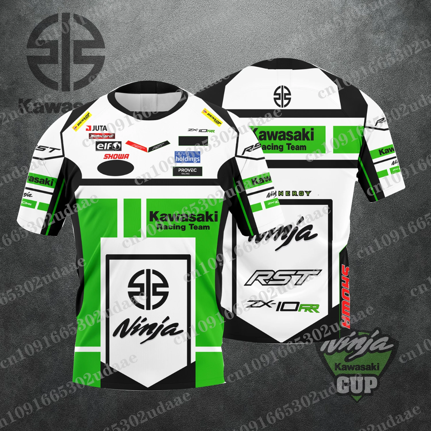 2024 New Motorcycle Racing Kawasaki Racing Team Summer Men\'s and Women\'s Team Uniforms Extreme Sports Enthusiasts Track Leisure