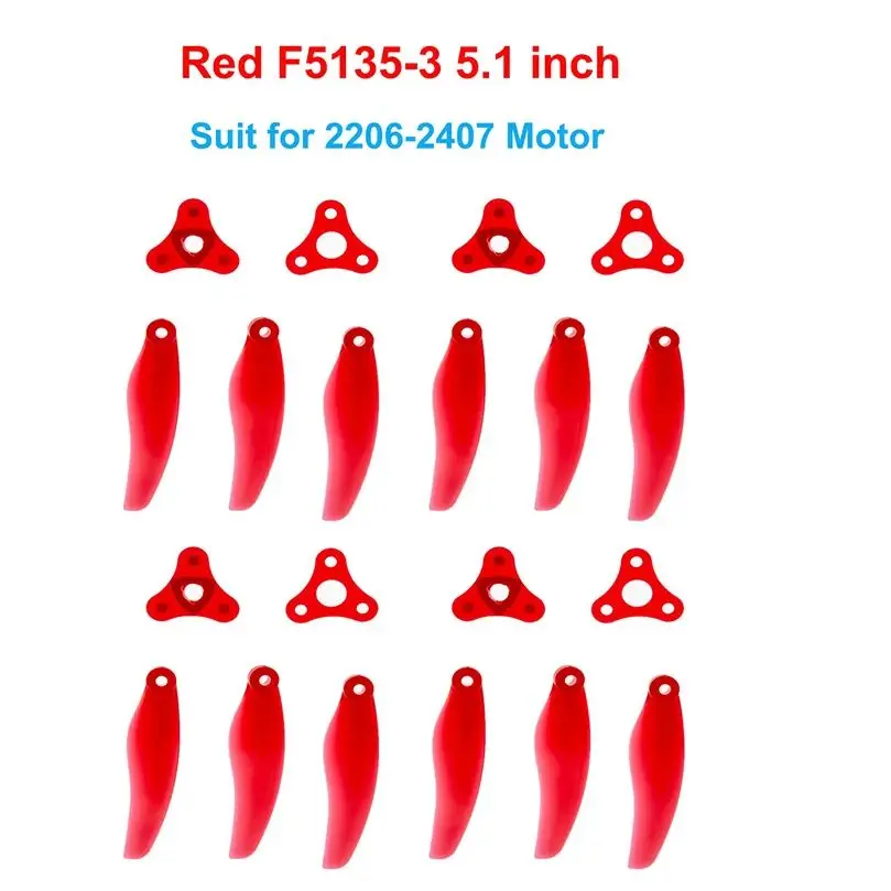 

10 пар (10CW + 10CCW) Gemfan F5135 5,1-дюймовый складной 3-лопастной пропеллер для FPV Freestyle Long Range 4S 6S 5-дюймовые дроны