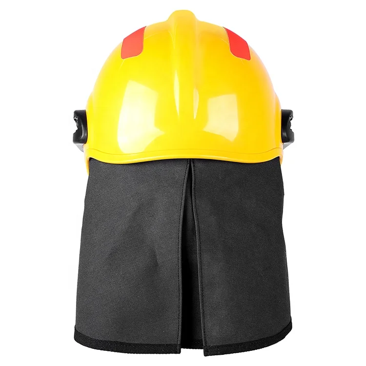 heat resistant firefighter reflective rescue helmet with led lamp