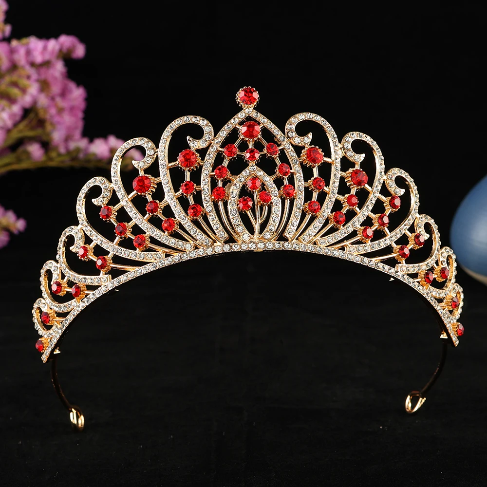 Upscale Crystal Gem Crown ornaments Fashionable Noble Banquet Wedding Women's hair accessories