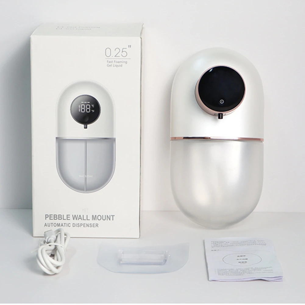 

1 компл. дозатор мыла умный дозатор мыла USB перезаряжаемая жидкость для мытья рук цифровой дисплей пена для рук белый