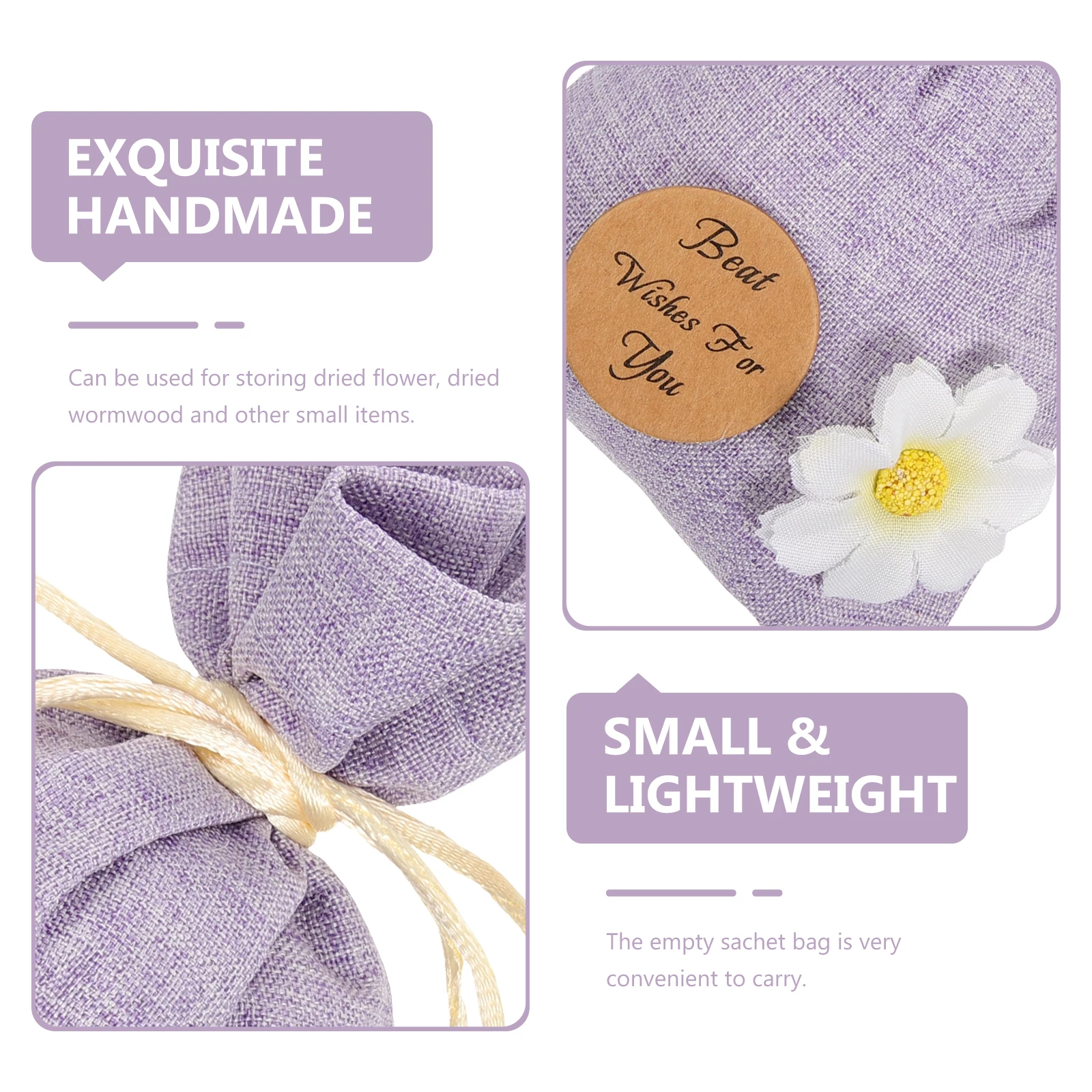 

10pcs Lavender Sachet Bags Empty Fragrance Pouch Small Gift Packing Breathable Wear Resistant Drawstring Storage Jewelry Keys