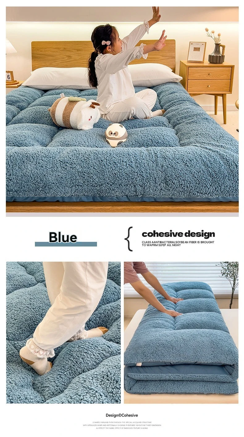 Winter Padded Lambswool Mattress Plus Velvet Dormitory Home Soft Pad Single and Double Warm Pad Quilt.