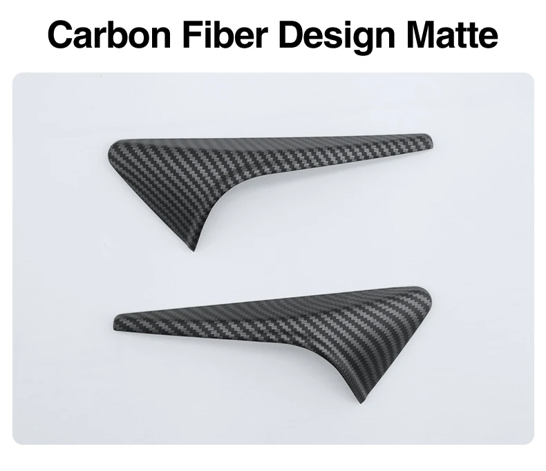 Heenvn 2 Stück ABS Carbon-Muster Seitenkamera-Abdeckung für Tesla Model Y Juniper Model 3 Highland Model YL 2025 2026 Leaf Board Cover – Detail 9