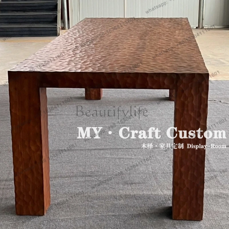 

Дизайнерский длинный стол в стиле средневековья, ретро и ваби-саби для креативной гостиной, домашний декор.