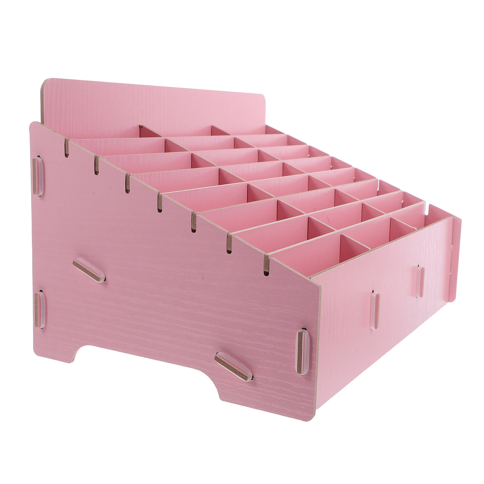 

Mobile Phone Storage Box Calculator Holder for Classroom Desktop Organizer Cell Stand Wood Office Pocket Chart