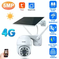 Tuya 4G Wifi Solar IP PTZ Camera Outdoor 5MP Waterproof Battery Powered CCTV Surveillance Security Camera Wireless Two Way Audio