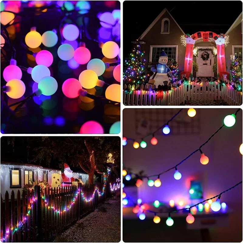 Solar ball String Light Garden Solar Globe Fairy Lights 8 Modes Waterproof For Garden Christmas Outdoor Wedding Decor Lights