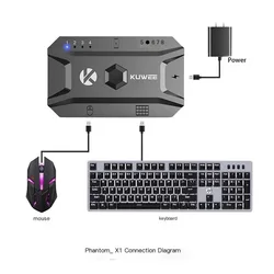 Keyboard and mouse Bluetooth adapter changed from wired keyboard and mouse to wireless, capable of connecting 8 devices