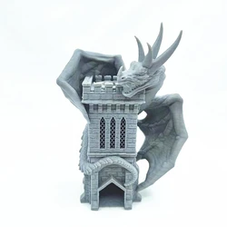 Wyvern Dice Towe torre de dados móviles, escultura de Libro Grande, adorno de estatuas, decoraciones para el hogar, herramientas de juego, novedad de 2023