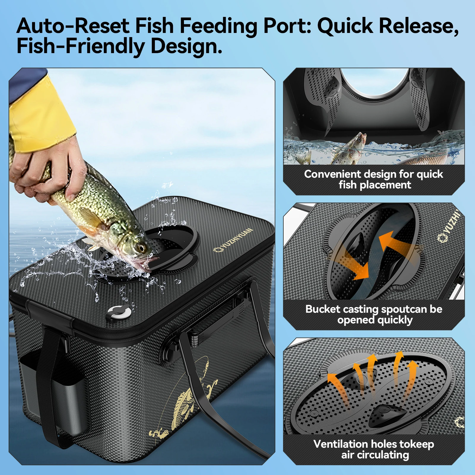 دلاء صيد السمك، دلاء الطعم، أدوات الصيد، شفافة، مادة EVA، قابلة للطي، حاويات للأسماك والماء، سعة كبيرة