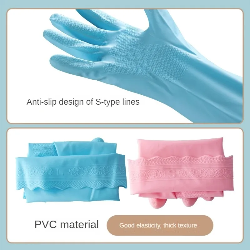 CHAHUA Dishwashing Gloves Long Sleeve Waterproof High-Quality Rubber Gloves Washing Scrubbing Countertops Kitchen Cleaning Tools