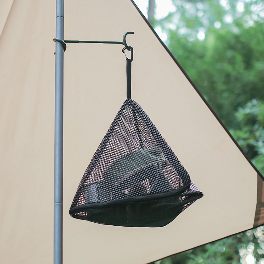 

Triangular Hanging PVC Hanging Lamp Net Food Holder Foldable Camping Outdoor Storage Bag Storage Bag Outdoor Lampshade