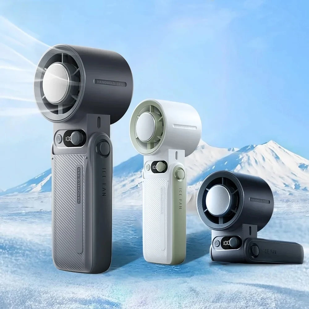 

Мини-ручной вентилятор 6000 мАч, перезаряжаемая батарея, портативный вентилятор, складной подвесной вентилятор на шею, ручной вентилятор для наружного кемпинга, ледяного охлаждения