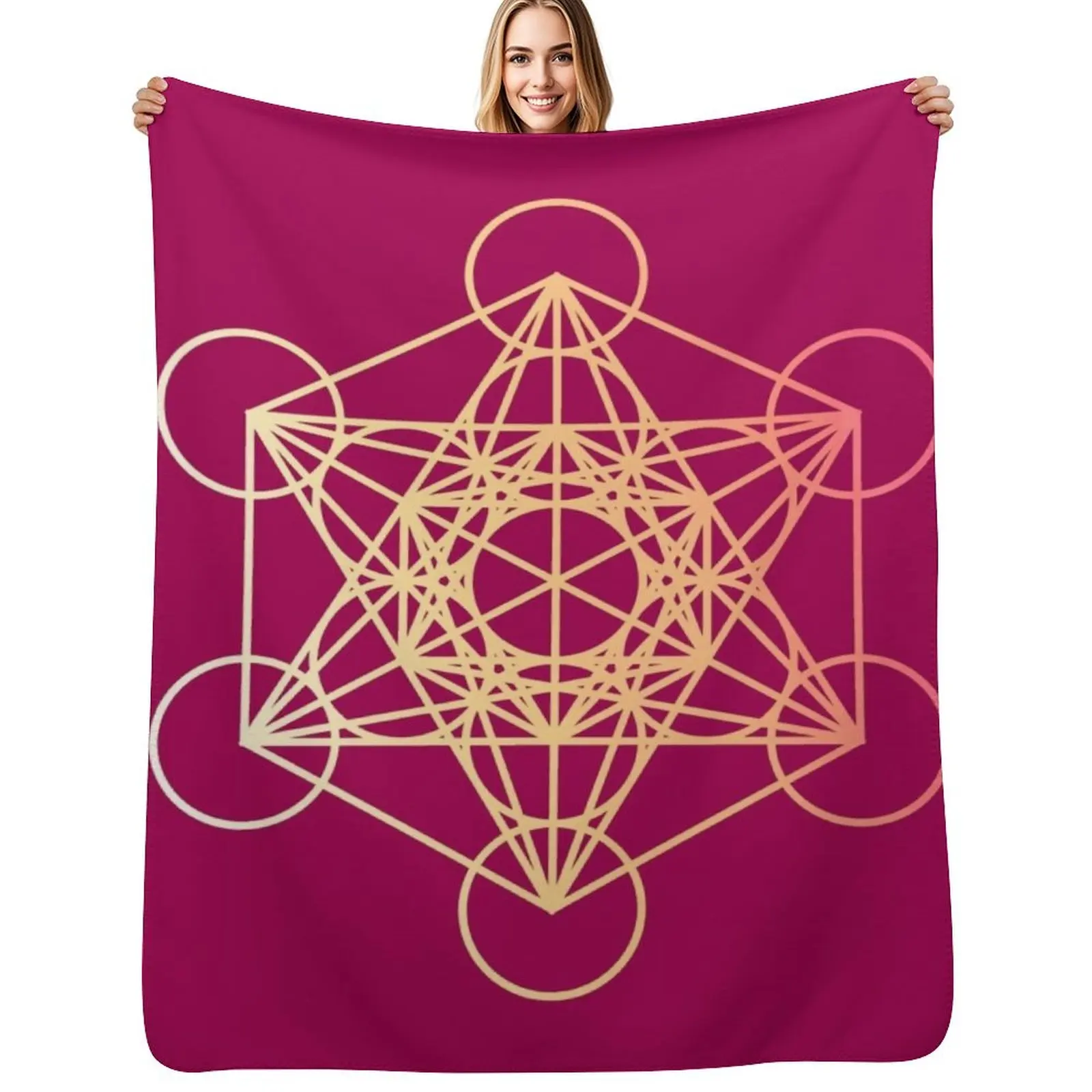 

Metatron’s Cube Tapestry Throw Blanket Men's Soft Warm Throw Blanket for Couch