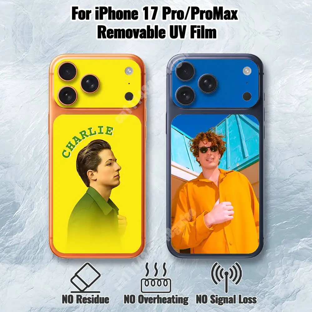 Whatever's Clever C-Charlie P-Puth Removable UV Film for iPhone 17 Pro 17 ProMax HD Back Sticker