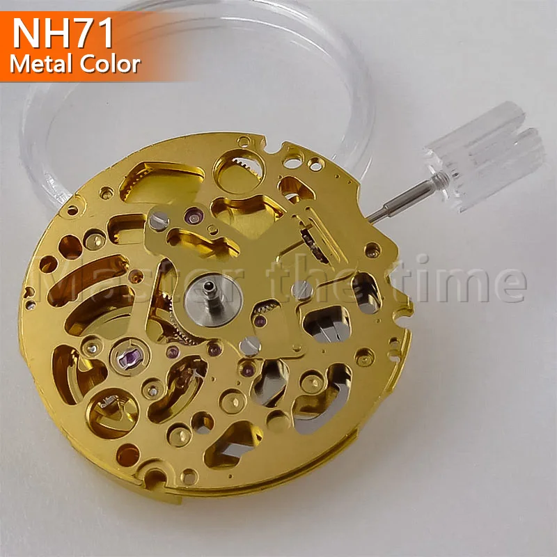 Golden Japanese Watch NH71 Core Replacement High-Quality Timepiece Traditional Style Gold Colored Accurate Timing