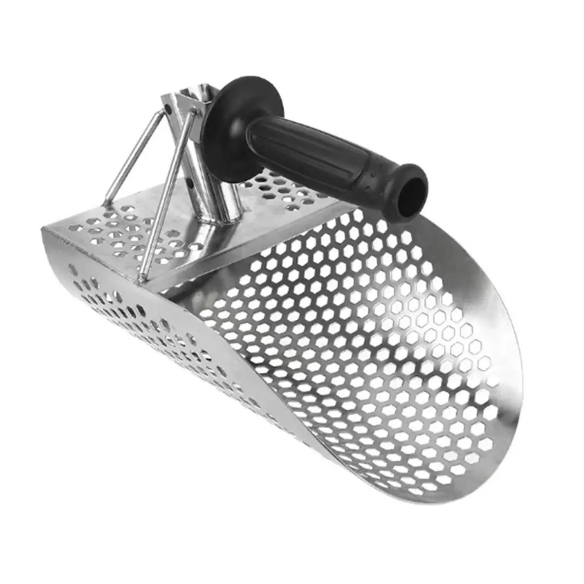[MEGAL SALE]Stainless Beach Sand Scoop Metal Detecting with Handle Tool Fast Sifting Metal Detector Treasure Shovel Tool