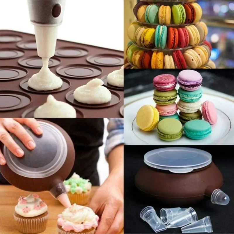 Macaroon Kit Macaron Silicone Mat Non-Stick Baking Mold Set 48 Decorating Supplies Capacity  Pot Cake  Accessories