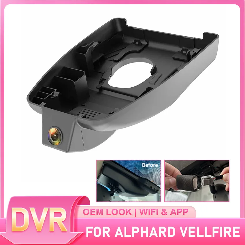 

Car DVR For Toyota Alphard Vellfire AH30 2016~2023 Plug and play Hidden Dash Cam Driving Recorder Night Vision Dual Lens Camera