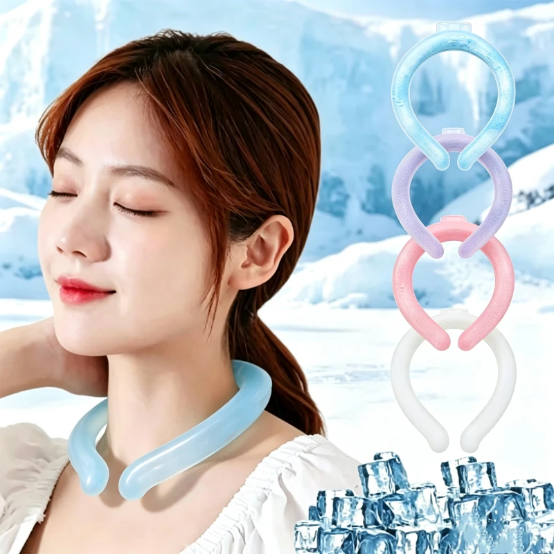 Outdoor Summer Neck Cooler Ice Pack Cooler Bags Ice Pack Gel Ice Bag Cooler Cooling Neck Ring Tool For Camping Running Fishing