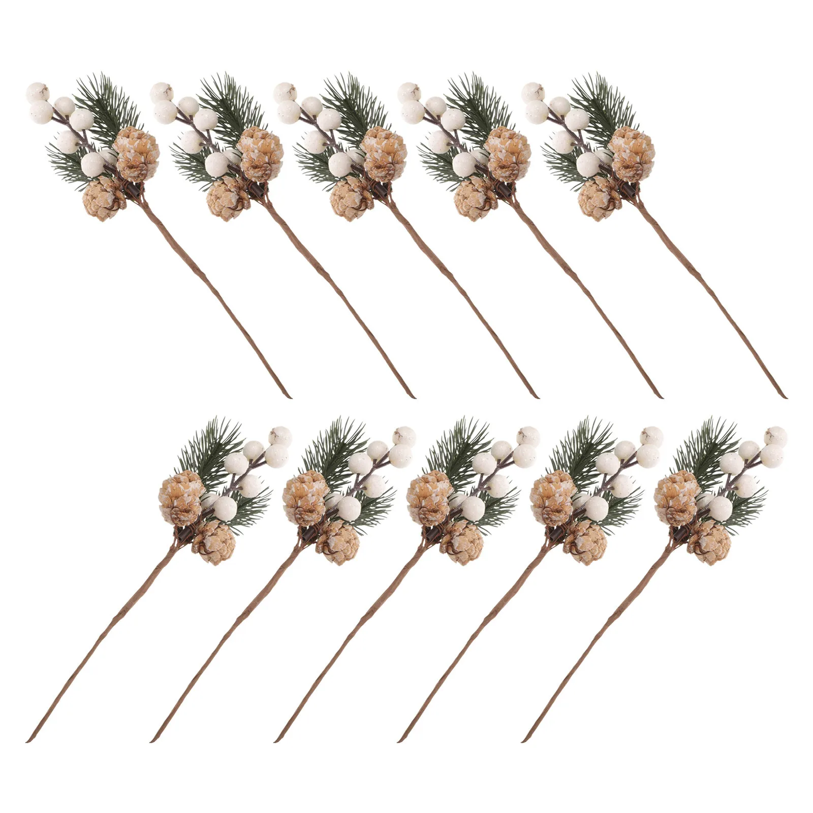 

10Pcs Fake Berry Branch Decorative Stems Christmas Tree Floral Picks DIY Holiday Home Ornament Christmas Flower Picks