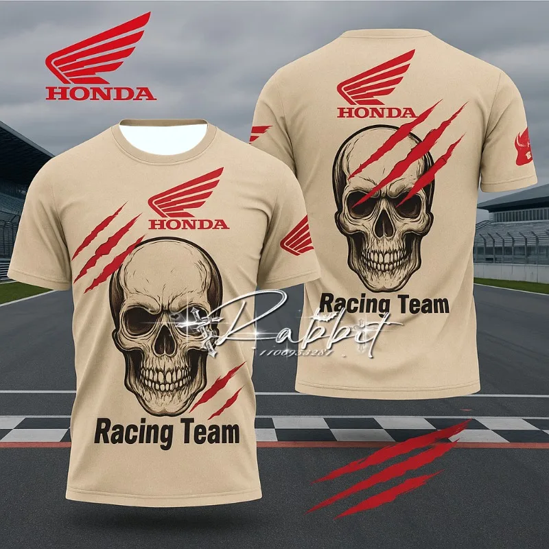 

25/26NewHonda Racing Team Gothic Skull Special Edition Велосипедная футболка Мужская гоночная футболка для мотоцикловSportSpeed DryCycling с коротким рукавом