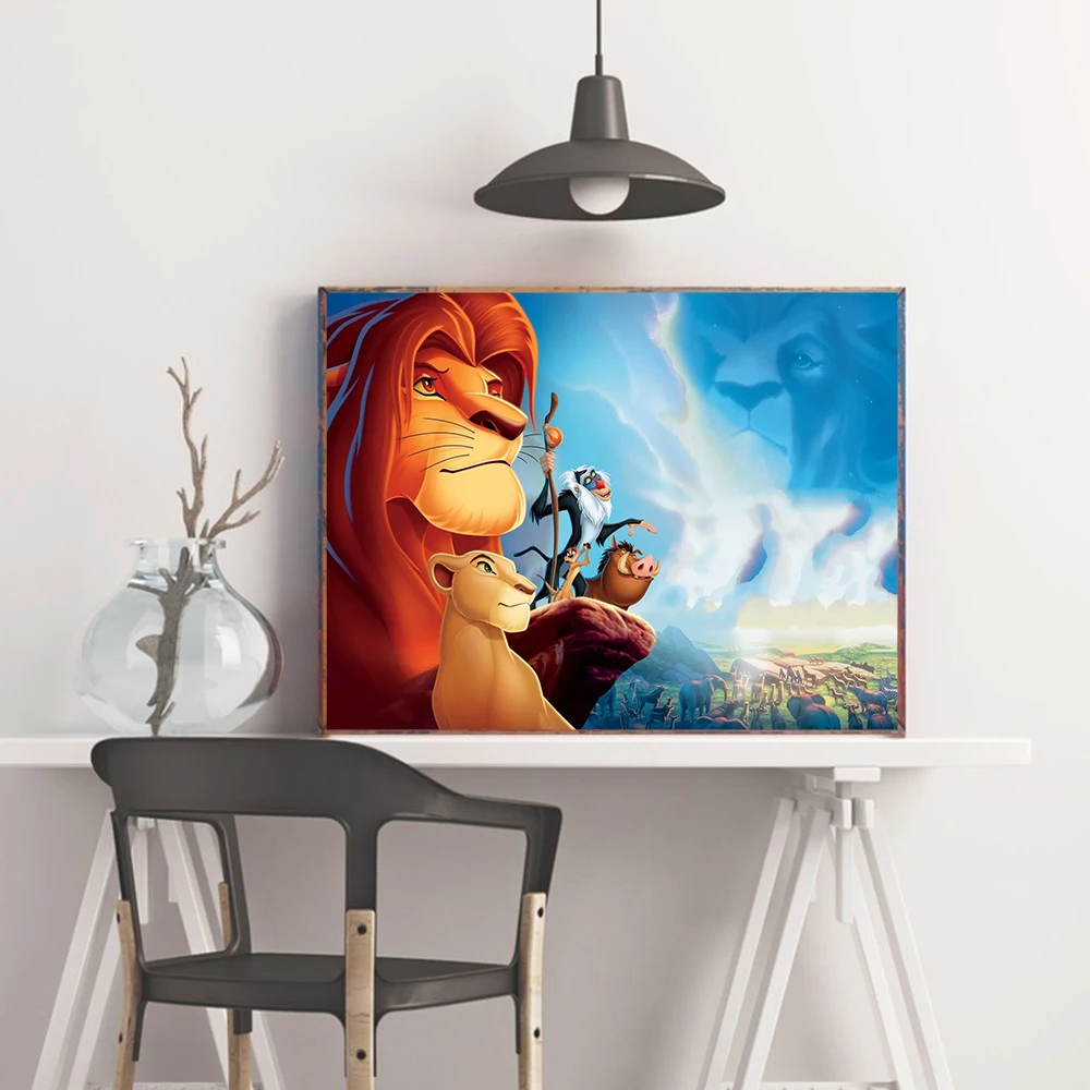 Disney Cartoon The Lion King Diamond Painting Kit Animal Mosaic Mouse Cross Stitch Embroidery Sets Handmade Gift Room Wall Decor