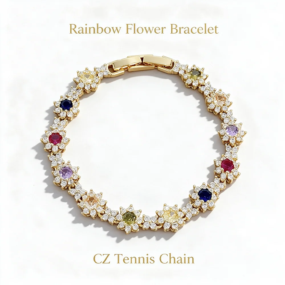 Greatera Marken-Damenarmband aus luxuriösem Kupfer, zierliches Blumen-Zirkon-Handarmband, Party, klassisch, romantisch, wasserdichter Schmuck – Detail 2