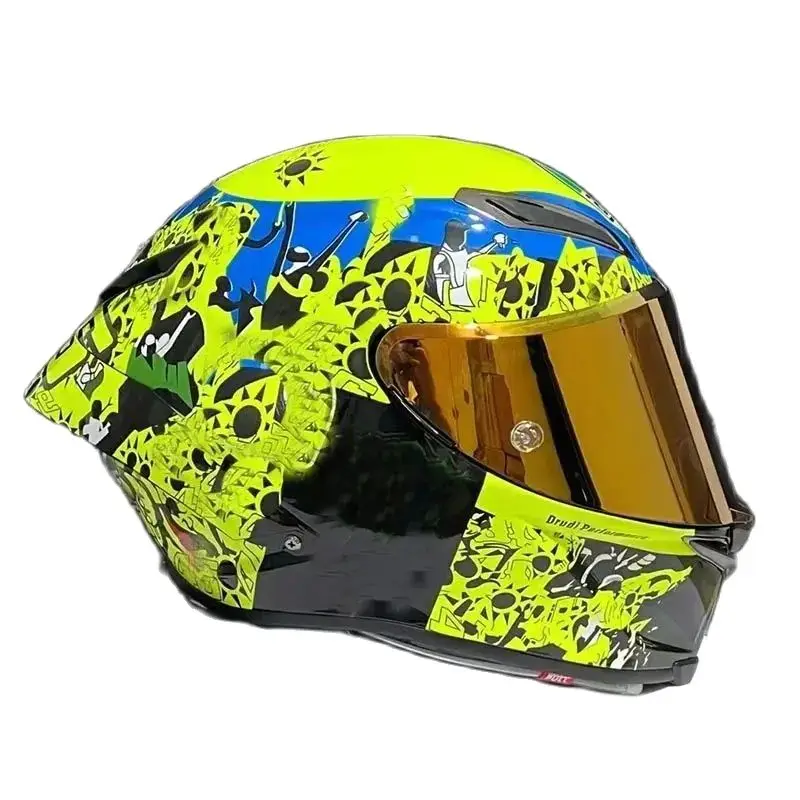 Casco de océano amarillo aprobado por DOT, Casco de moto de Motocross con alerón grande, Casco de motocicleta de cara completa, Casco Capacete Casque
