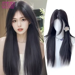 WTB Synthetic 60CM Korean-style S-slit Long Curly Hair Synthetic Natural Middle-parted Curly Chemical Fiber Heat-resistant Wig