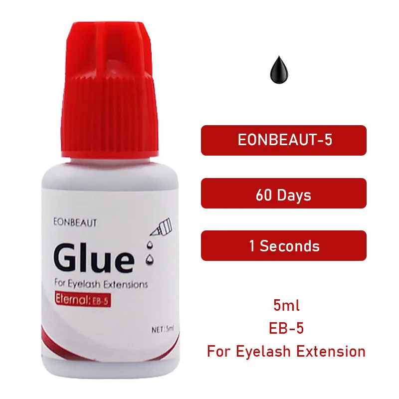 EONBEAUT Eyelash Extension Glue Korea Black Waterproof 5ml Individual Fast Drying Extra Strong Professional Makeup Adhesive Tool