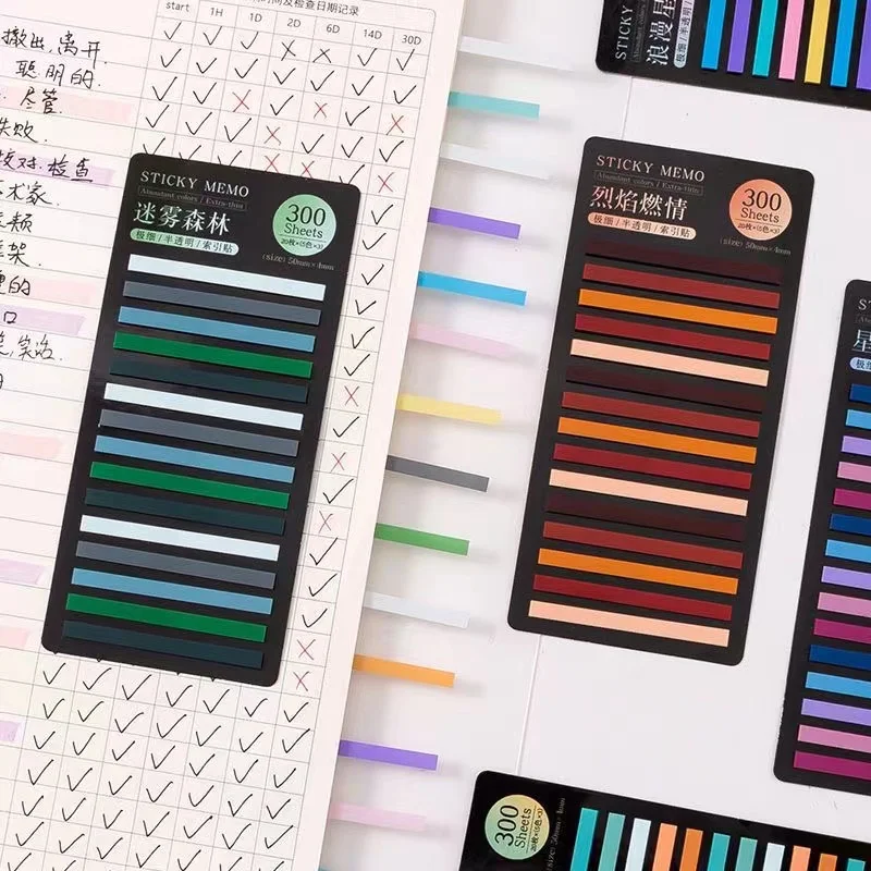 Imagem -02 - Kindfuny-notas Transparentes Auto-adesivas Ler Livros Notepad Tabs Papelaria Estética Postou-o 2400 Pcs