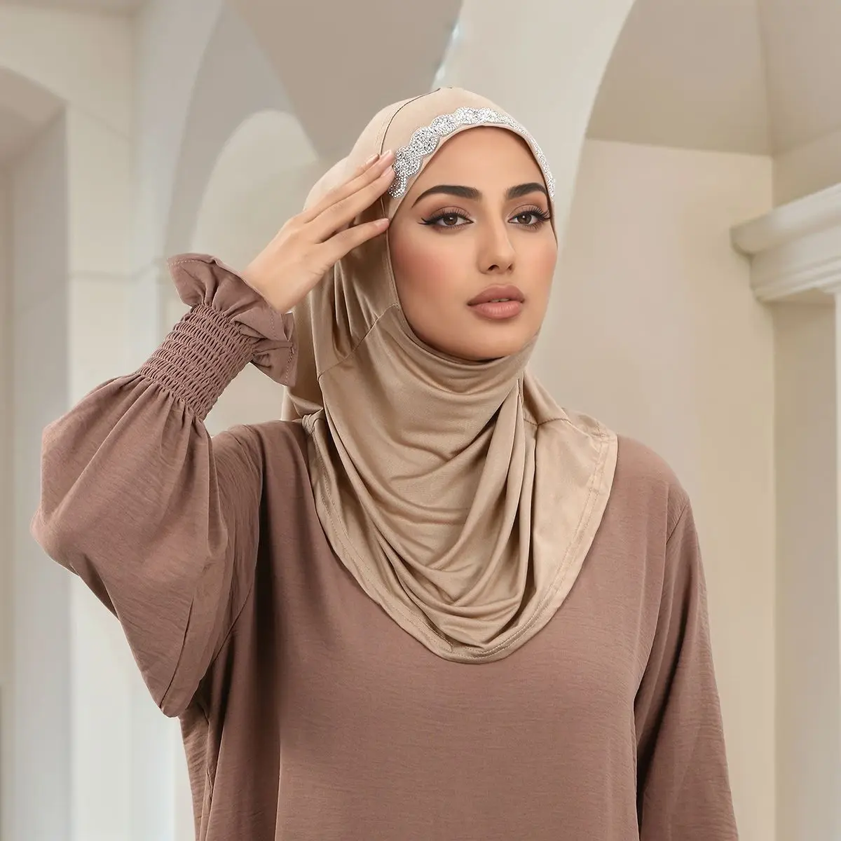 

Eid Jersey Muslim Hijab Underscarf Inner Cap Solid Women Wrap Neck Cover Headscarf Turban Headband Sport Hijabs Islam Headwear