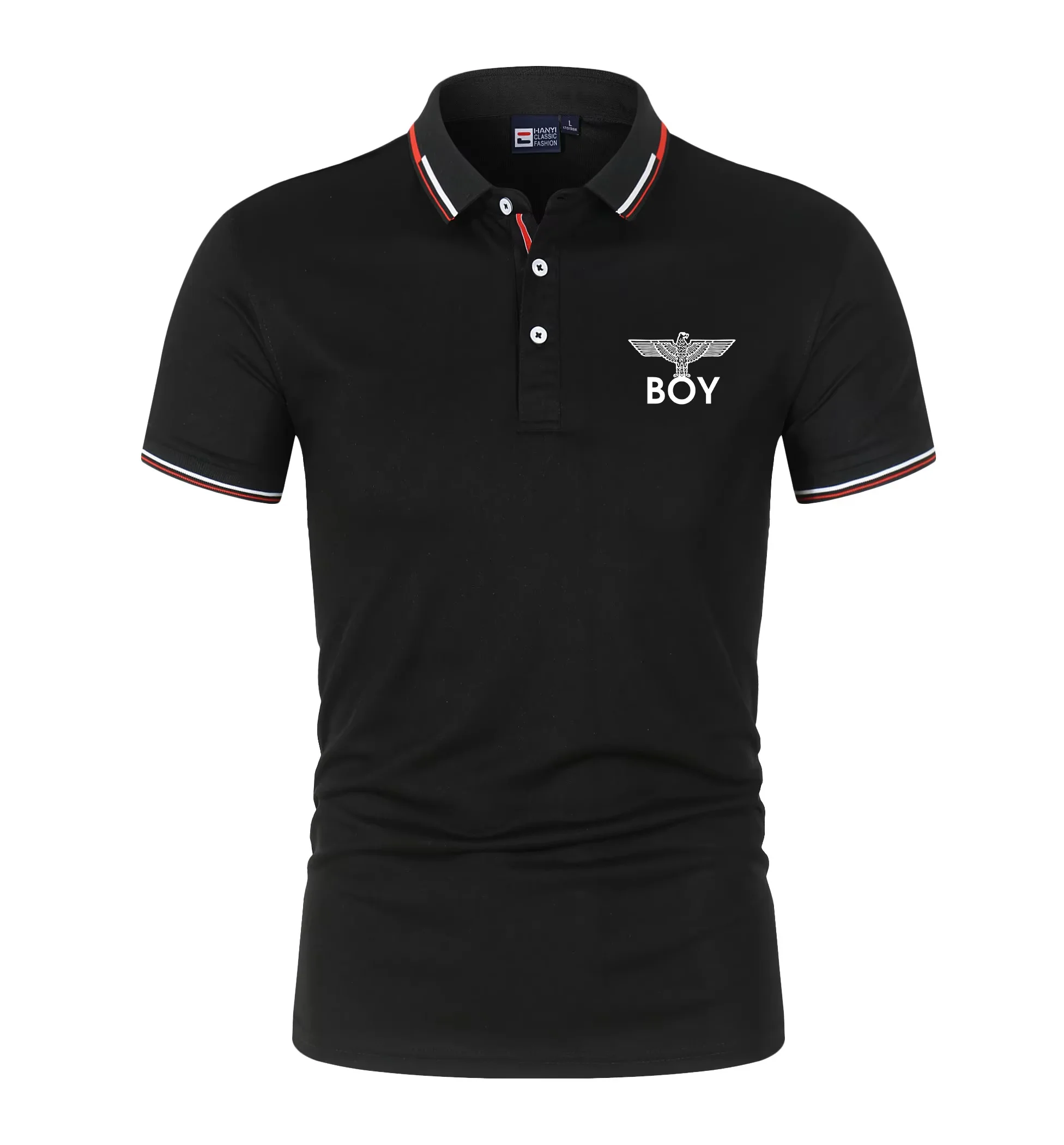 BOY LONDON Eagle Men's High Collar Polo Shirt Summer Breathable Quick Drying Comfortable Casual Fashion Sportswear