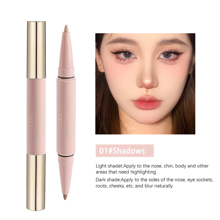 Double-headed Highlight&Contour Stick Face Nasal Shadow Water Proof Lasting Multifunctional Makeup Pen