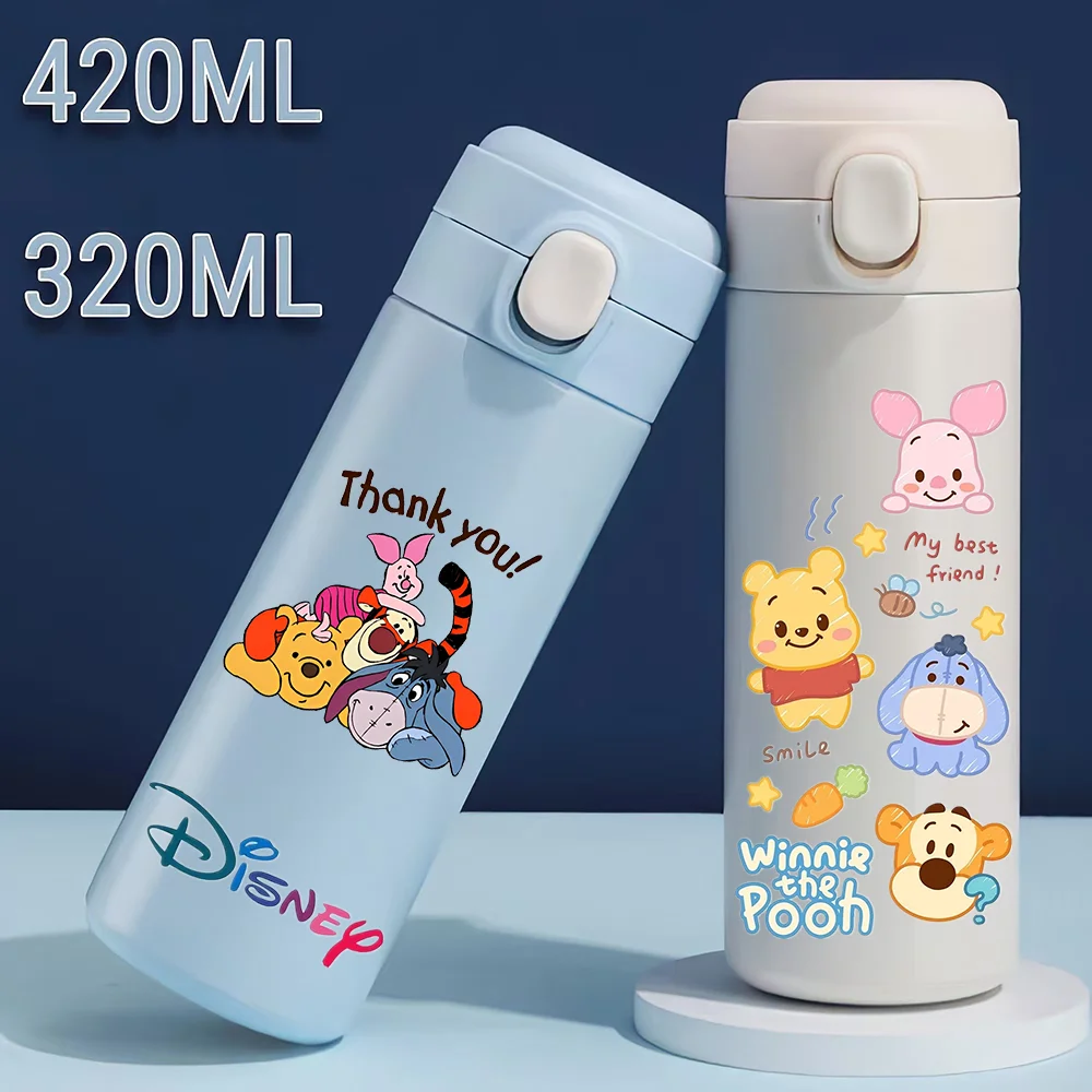 Disney Winnie The Pooh Thermos Cup Portable 320ML420ML Large Capacity Outdoor Sports Children Water Bottle Drinking Cup Tigger