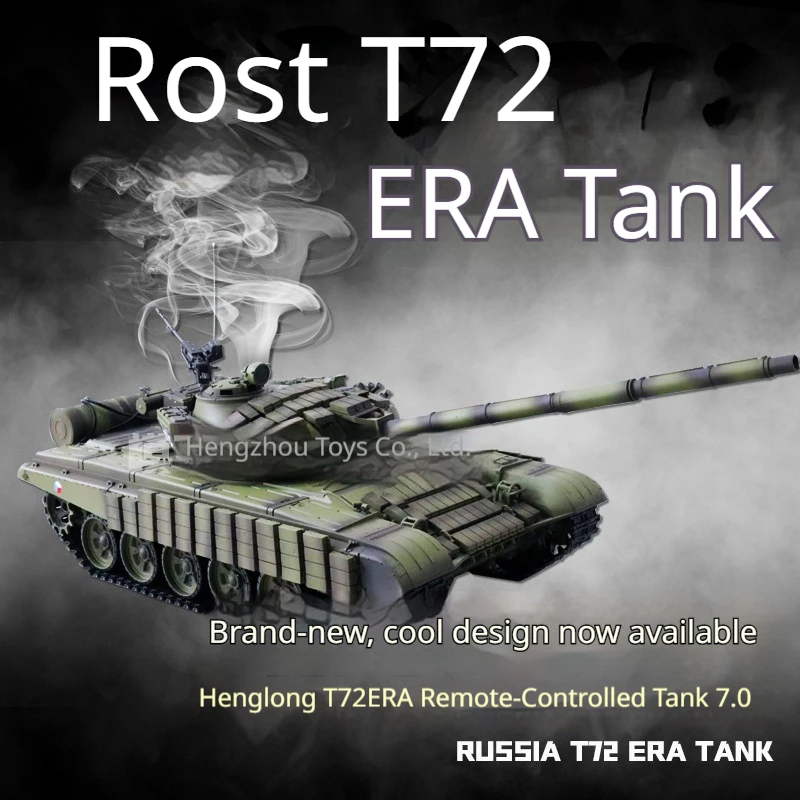Henglong Rc Tank Russia T72 Era Remote Control Shooting Electric Off Road Military Vehicle Model Hobby Collection