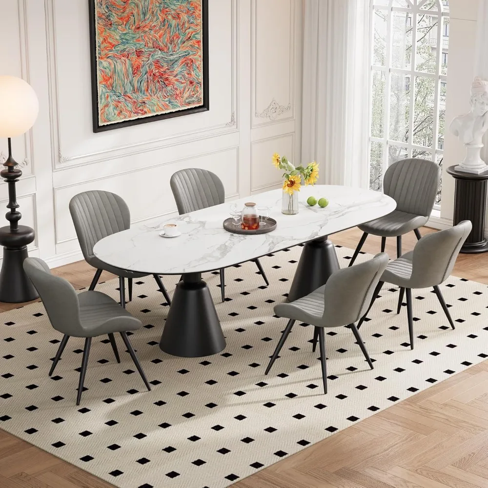 

Dining Chairs Set of 6 Modern Velvet Dining Room Chairs Upholstered Dining Chairs with Thick Cushions Metal Legs Armless Back Ch