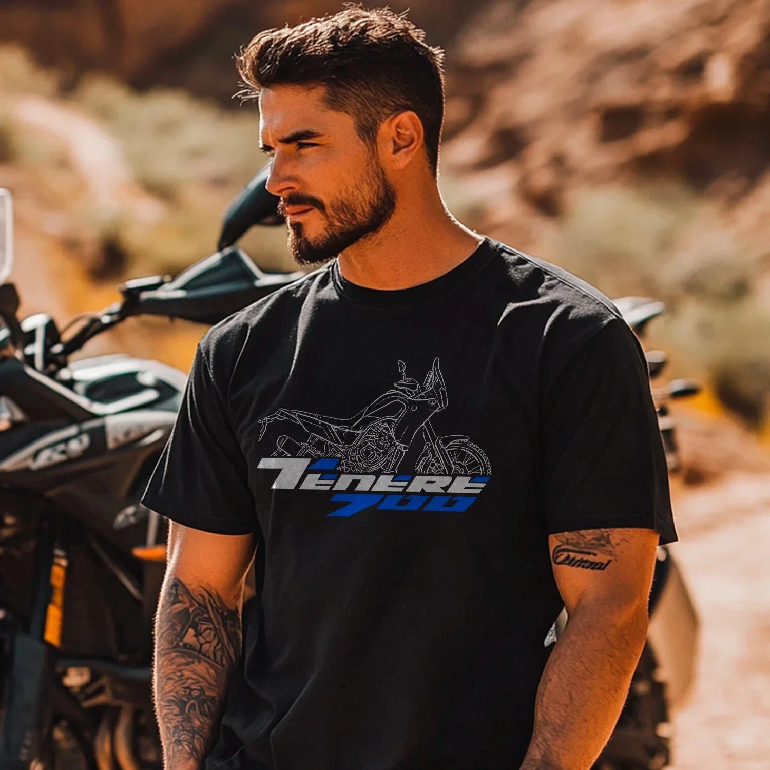 

2025 summer Casual Men 100% Cotton T Shirt Tenere 700 2019-2025 T-shirt motorcycle Graphic Summer Cool Tee