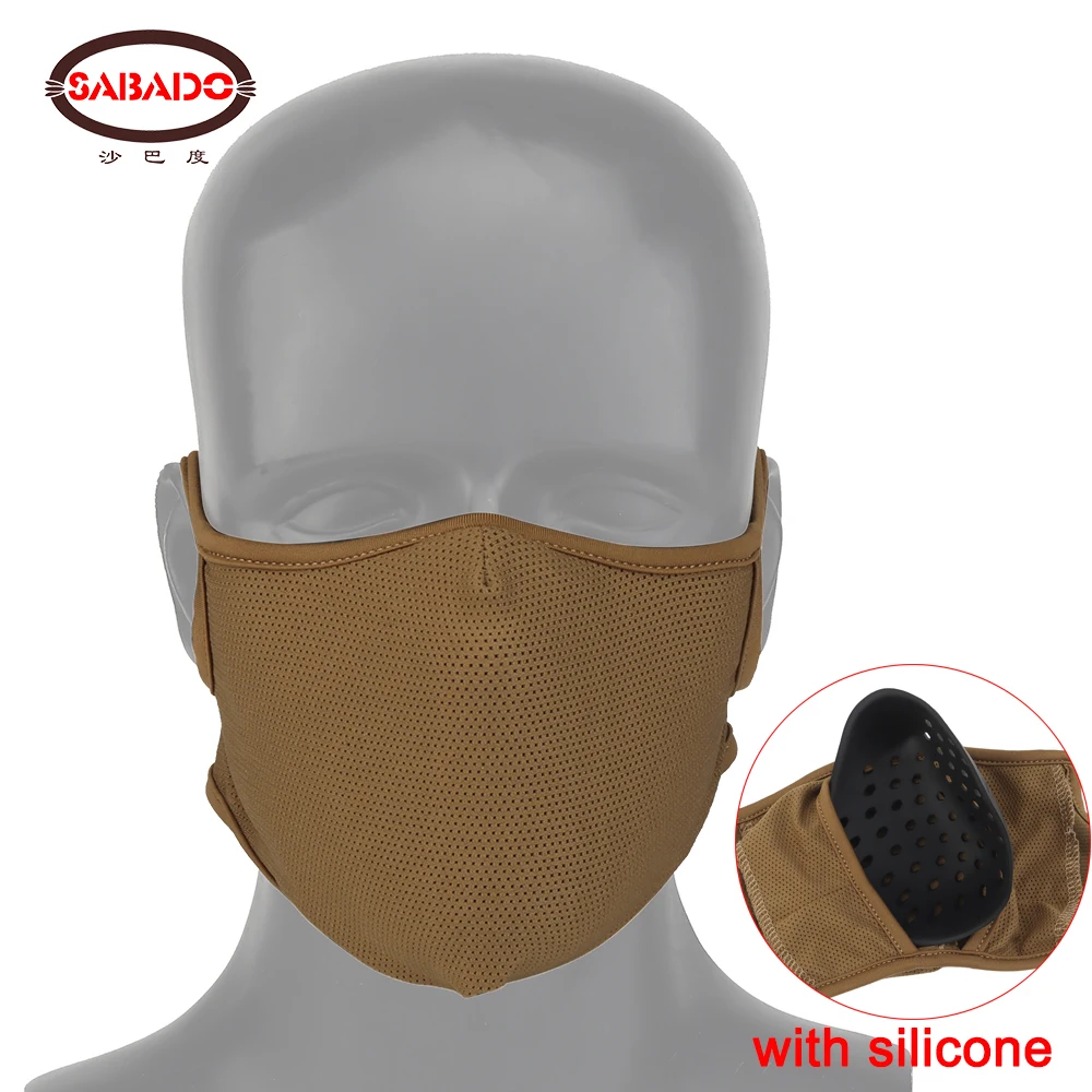 Tactical Shooting Mask with Silicone Half-face Breathable Soft Face Cover Outdoor Wargame Hunting Airsoft Disguise Accessories