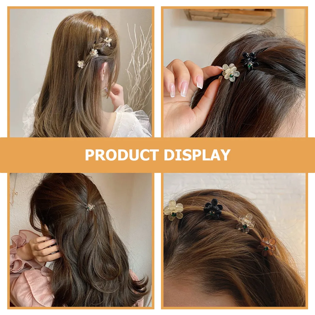 

16Pcs Flower Hair Clips Pearl Decor Small Claw Clamps for Girls Kids Thin Hair Office Home Outdoor Party Ceremony Accessory