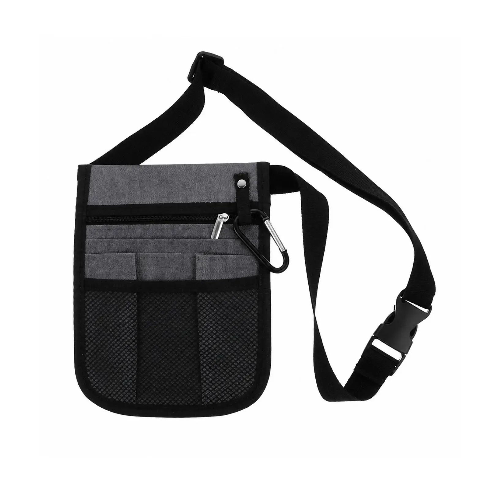 Adjustable Strap Multi Pocket Waist Pack with Open Pockets for Running Camping Everyday Carry Essentials
