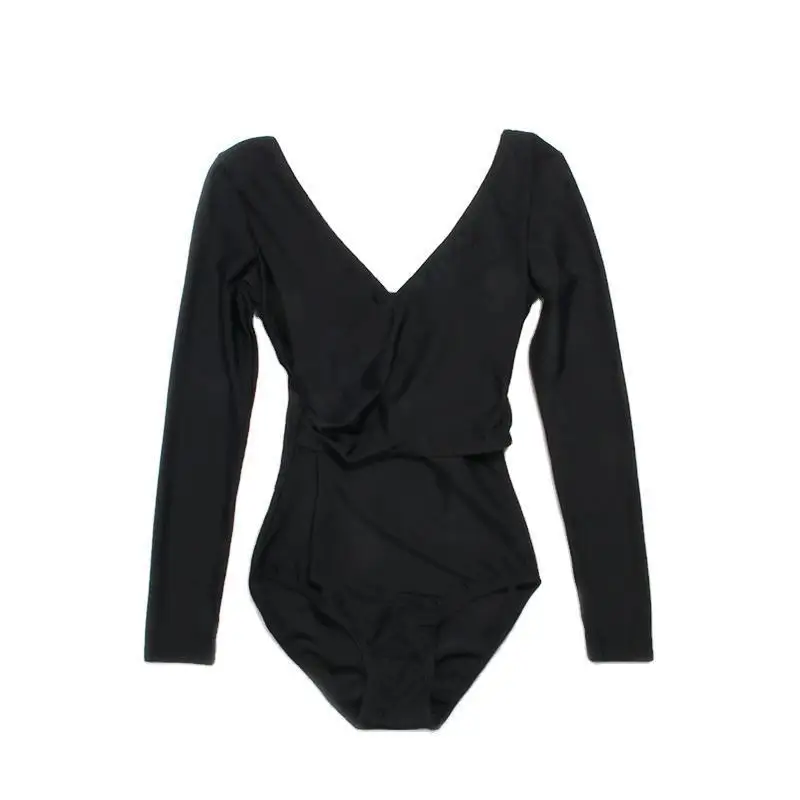 Costume da bagno da donna modesto con controllo della pancia, nuovo costume da bagno intero aderente a triangolo con protezione UV a maniche lunghe per le vacanze